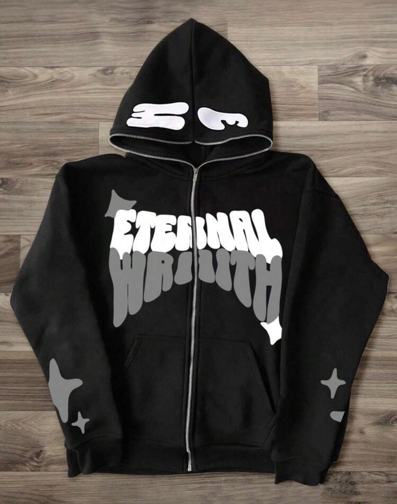 Manfinity Roghcode Men's Loose Fit Zip Up Hooded Sweatshirt With Thermal Lined, For Fall Winter, Long Sleeve Top ^
